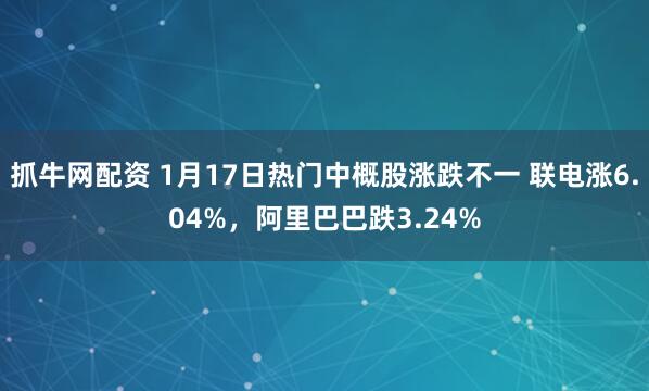 抓牛网配资 1月17日热门中概股涨跌不一 联电涨6.04%，阿里巴巴跌3.24%